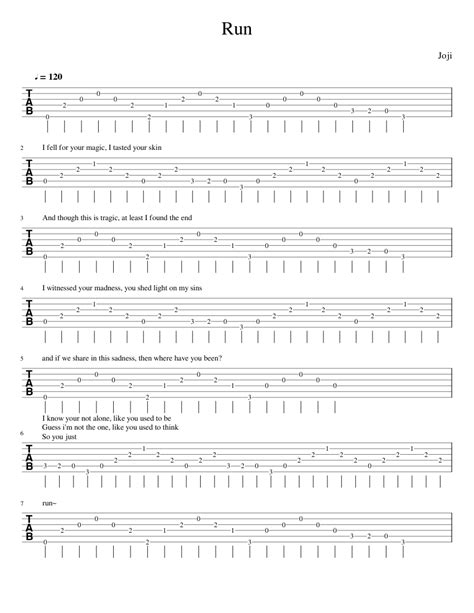 RUN Chords - Joji E-Chords