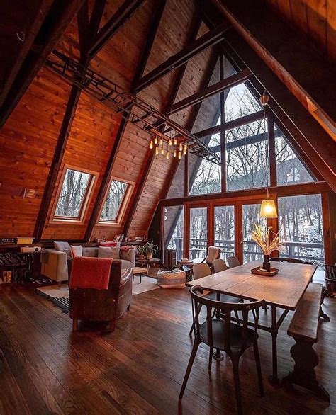 Rustic A Frame Cabin Interior - balustradellc