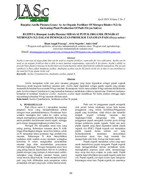 Ruzpita (Azolla Pinnata Grass) As An Organic Fertilizer Of Nitrogen ... - raincitystudios.com