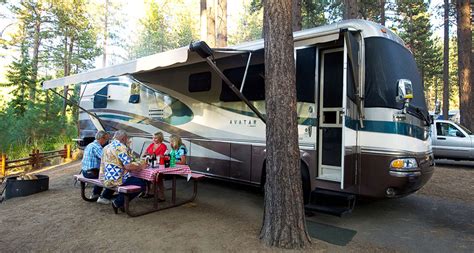 RV campgrounds between Lake Tahoe and Banff