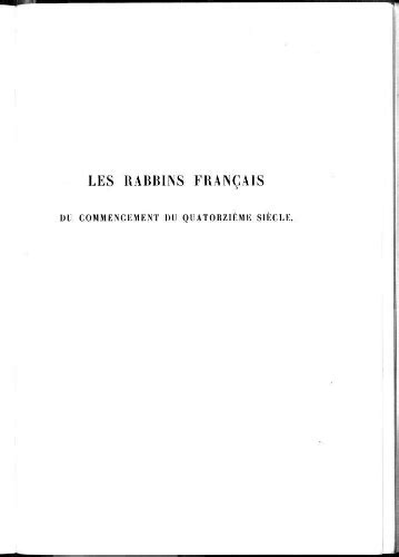Rabbins français du commencement du quatorzième siècle. - Baquiana (anuario v) 2003 - 2004.