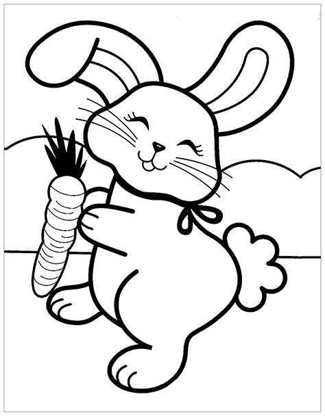 Rabbit Colouring Page To Print