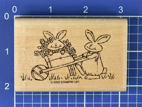 Rabbit Flowers Stamp - Etsy