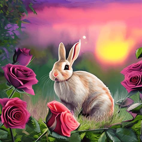 Rabbit and Roses - Etsy Singapore