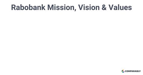 Rabobank Mission Statement