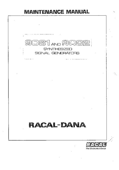 Racal 9081 9082 signal generator repair manual. - Die reception pseudo-isidors unter nicolaus i. und hadrian ii.: ein beitrag ....