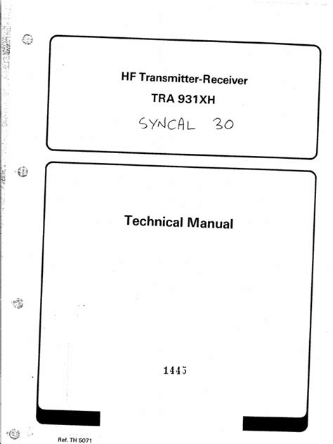 Racal tra 931xh transmitter receiver repair manual. - Das judenschreinsbuch der laurenzpfarre zu köln.