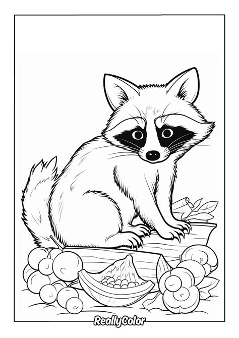 Raccoon Coloring Shee