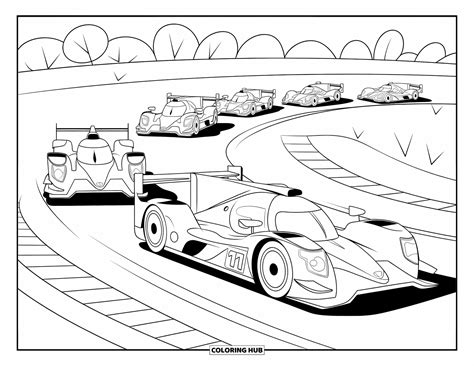 Race Car Coloring Shee