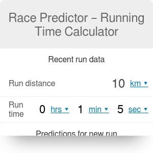 Race predictor calculator. .  ...