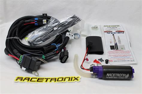 Racetronix. Reviews. RXP269E - 255L/Hr Fuel Pump - High Pressure E85. FEATURES: New 100% Ethanol compatible. 255 LPH+ (67 US GPH) @ 43 PSI @ 13.5V * (min) (275LPH nominal) In-tank use only / submersible design. Reliable and quiet turbine impeller. Can be used with EFI or carbureted applications. 