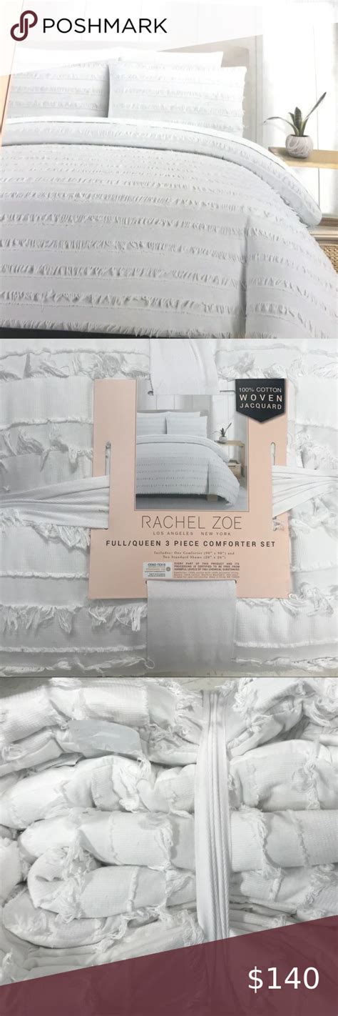 Shop Wayfair for the best rachel zoe bedding 3 piece tufted comforter set. Enjoy Free Shipping on most stuff, even big stuff. ... This 3-piece comforter set features an embroidered geometric pattern that elevates your bedroom or guest room with a textured, boho-inspired look. It includes a matching comforter and two shams with a versatile .... 