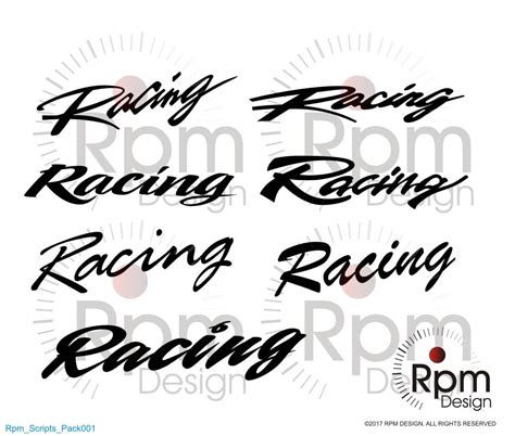Racing Script SVG File Racing Racing Text Racing Script Etsy