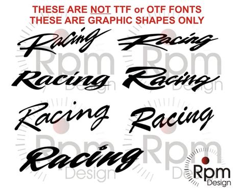 Racing Script SVG File Racing SVG Racing Text Racing Etsy