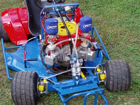 Racing lawn mower. THIS is Lawn Mower Racing. A bunch of MANIACS get together in a field to do some of the craziest racing you’ve ever seen on 50mph lawn mowers. For some reaso... 