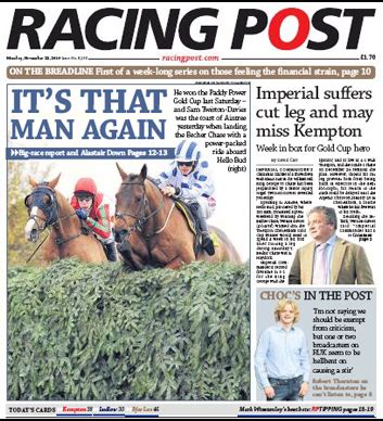 Racing Post, the home of horse racing news, cards and results. Get expert racing tips, form and analysis. Explore our jockey, trainer, and horse profiles. ... Get Racing Post Members' Club for just £10 a month for three months when you join in time for the Cheltenham Festival. Cheltenham Festival.. 