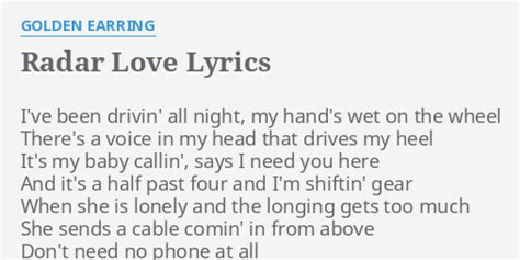 Radar love lyrics. Things To Know About Radar love lyrics. 