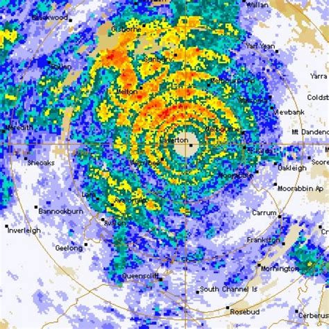 Radarbom. MetEye: now available across all of Australia. Previous page. National Warnings. Loops. Single image. Other Radars. Radar Help. Latest Image. Received at: 20:38 UTC Mon 23 Oct 2023. 