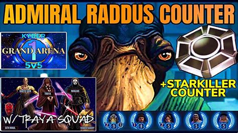 TRAYA SQUAD w/LEFTOVERS counters ADMIRAL RADDUS. GRIEVOUS SQUAD w/BB8 counters STARKILLER 2:10. 