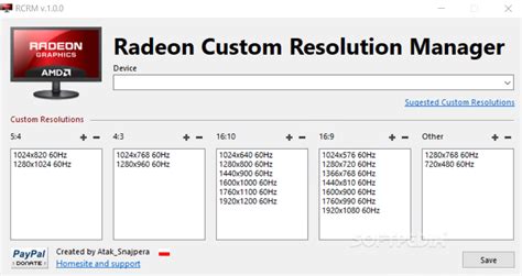 Radeon custom resolution tool.  Free Windows software for creating custom monitor reso...