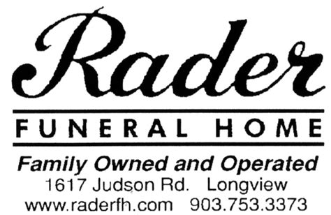 Rader funeral home obituaries.  with Pastor Tony .  A memorial service will ...