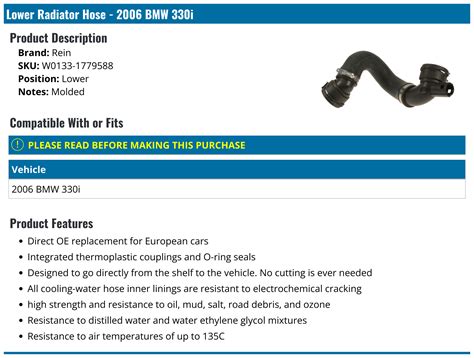 Radiator Hose - 2006 BMW 330i O