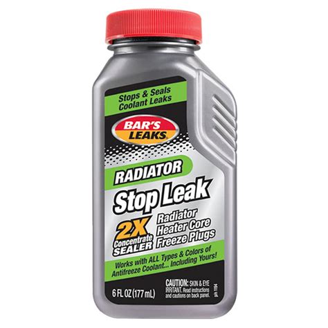 Repair auto leaks with radiator stop leak products at Ace. Protect radiators, fuel tanks, head gaskets and more with easy-to-apply leak stop concentrate. ... 6 Reviews. Free Store Pickup Today. Select 2 or more products for side-by-side feature comparison. Compare. Bar's Leaks Stop Leak Concentrate 11 oz . 0 Reviews. Free Store Pickup Today .... 