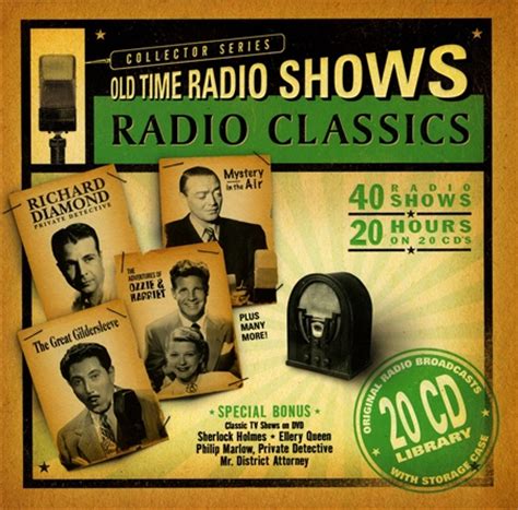 Shows broadcast by Radio Classics include The Jack Benny Program, Abbott & Costello, Gunsmoke, The Mysterious Traveler, and The Shadow. Hard-boiled noir detectives such as Philip Marlowe, Richard Diamond, and Johnny Dollar are also featured.. 