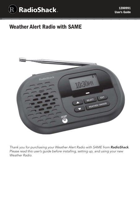 Radio shack noaa weather radio manual 12 259. - Historia sintética del ruidoso proceso sobre reivindicación del tulumayo en la carretera huánuco-pucallpa..
