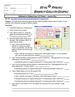 Radioactive Dating Worksheet Answers