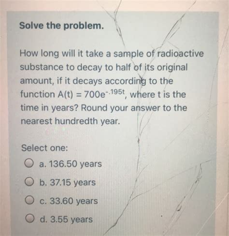 Radioactive Decay Problems And Answers