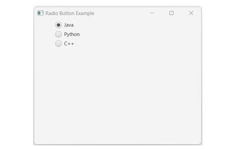 Radiobutton javafx.  Figure 3-1 shows buttons with various effects.  Sep 6, 2015...