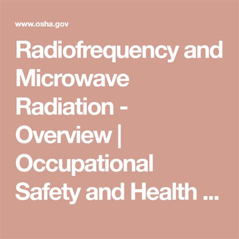 Radiofrequency and Microwave Radiation - Occupational Safety …