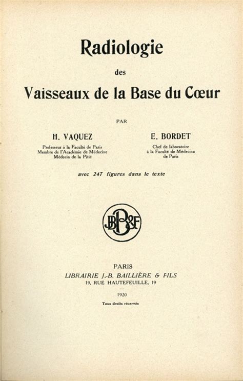 Radiologie des vaisseaux de la base du coeur. - Recueil de documents sur l'histoire de la question des réparations (1919-5 mai, 1921).