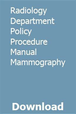 Radiology department policy procedure manual mammography. - Briggs and stratton quantum xte 50 manual.