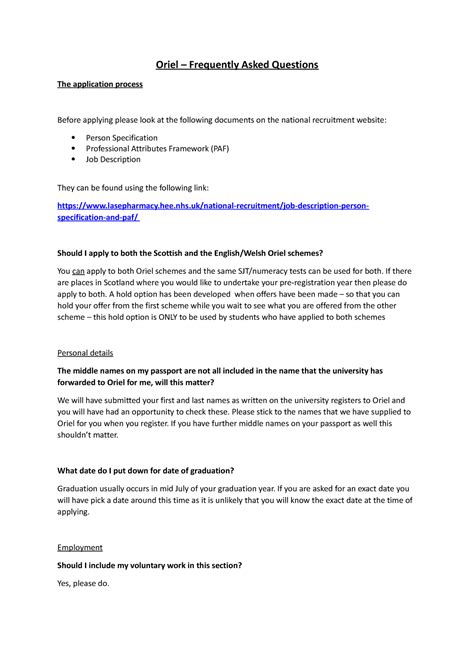 Radiology oriel application.  The Frequently Asked Questions (FAQ) page co...