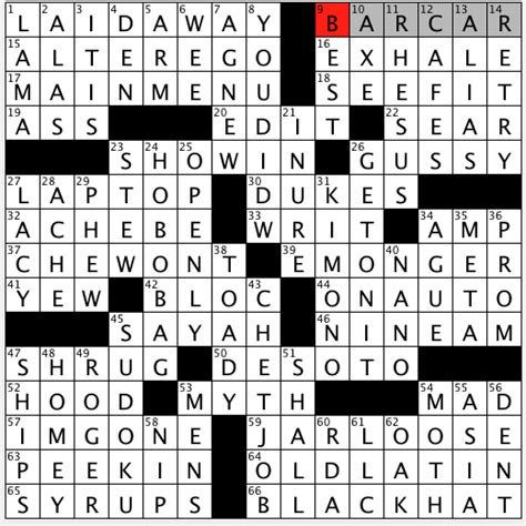 Naval initials Crossword Clue Answers. Recent seen on January 26, 2023 we are everyday update LA Times Crosswords, New York Times Crosswords and many more. ... Radius end Crossword Clue Football team Crossword Clue Feudal lord Crossword Clue Full of passion Crossword Clue Verdi work Crossword Clue Usher's …. 
