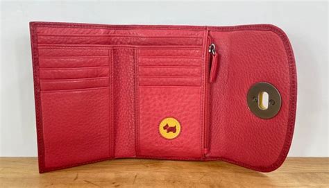 Radley Small Red Leather Trifold Purse eBay