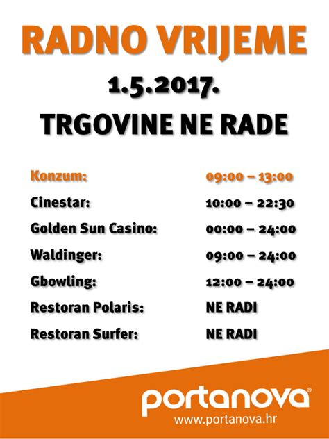 Radno vrijeme 1.5.2024. Portanova