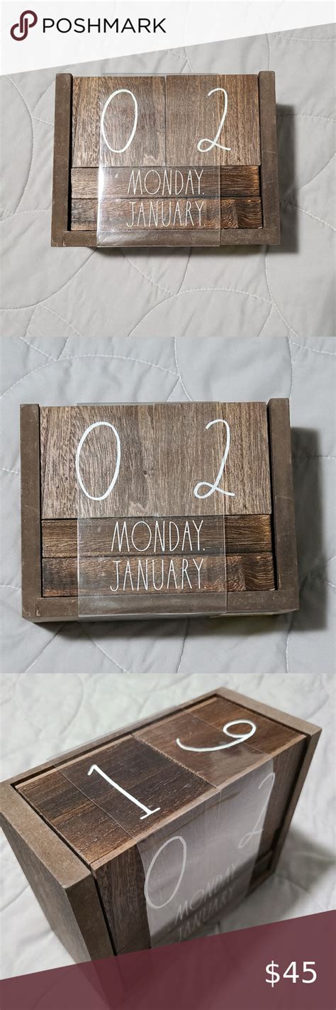 Rae Dunn Wooden Block Desk Calendar Desk calendars, Rae dunn, Wooden
