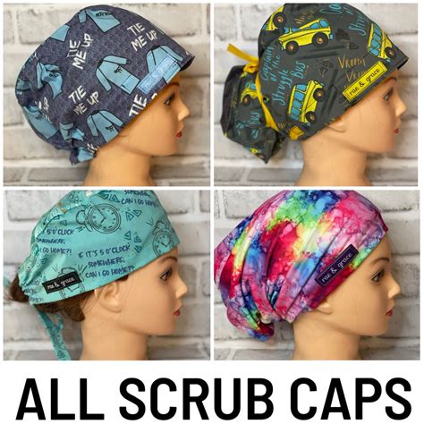  We offer 4 styles of Scrub Caps! Filter by clicking a photo below! ... ____ Free US Shipping on rae&grace items Orders $50+ ___ We Ship Worldwide ____ Exclusion Apply ... . 