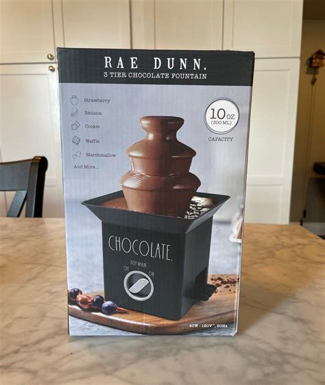 Rae Dunn Chocolate Fountain Machine – 3 Tier Party Chocolate Fondue Fountain with 4 Forks – 10 OZ Capacity Mini Chocolate Fountain Fondue Pot – Perfect for Nacho …. 