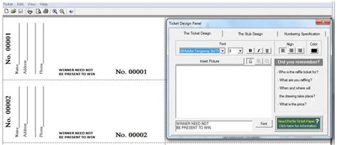 Raffle ticket numbering software.  It allows for Step 6: Copy your ticket down the p...