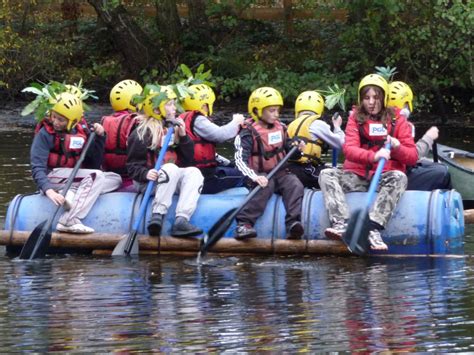 Raft Building on the lake at PGL Boreatton Park