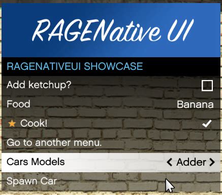 RAGENativeUI 1.8.1. RAGENativeUI. There is a newer version of this pac