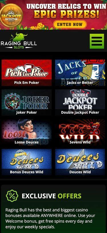Raging Bull progressive jackpot Canada online