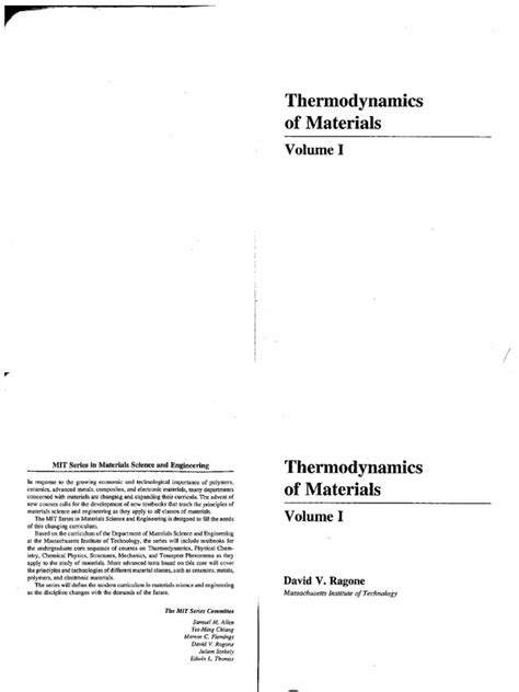 Ragone thermodynamics of materials solution manual. - Naranja se pasea, la - y otras diversiones.