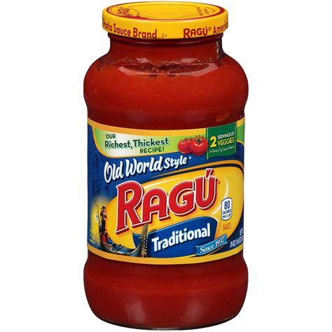 Ragu sauce. Sep 29, 2010 · There are 70 calories in 1/2 cup of Ragu Ragu Traditional Sauce. Calorie breakdown: 32% fat, 57% carbs, 11% protein. Related Pasta Sauce from Ragu: 