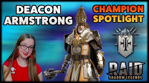 Compare champions - Magister vs Deacon Armstrong | raid.guide. Places a [Revive On Death] buff and a 30% [Reflect Damage] buff on a target ally for 2 turns. Heals all other allies by 10% of the target's HP.. 