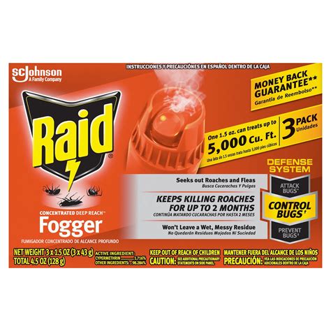 Product details. Kills Bugs Dead.Raid Max Bed Bug & Flea Killer kills fleas, bed bugs, and their eggs. It sprays two ways with targeted application for hard-to-reach areas and wide coverage for larger surfaces. This formula is non-staining on water-safe fabrics and surfaces.Raid Flea Killer Plus Carpet & Room Spray is designed to battle heavy .... 